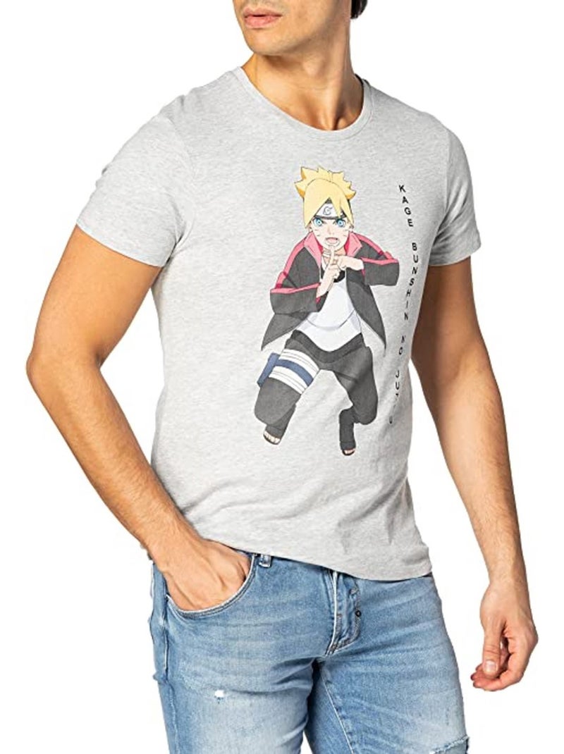 Boruto: Naruto Next Generations - T-shirt motif/style logo (Boruto) Gris - Kiabi