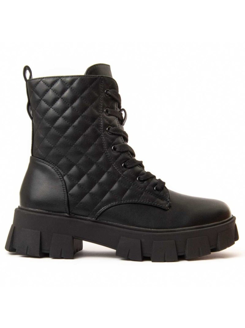 Botte à Plateforme à La Cheville Matériel Synthétique Montevita Noir - Kiabi