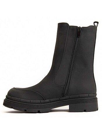 BOTTE À PLATEFORME À LA CHEVILLE SYNTHÉTIQUE NOIR