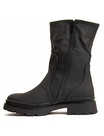 BOTTE À PLATEFORME À LA CHEVILLE SYNTHÉTIQUE NOIR