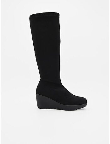 BOTTE À POINTE CUIR NATUREL NOIR