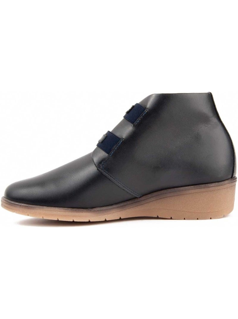 Botte à Pointe Cuir Naturel Purapiel Bleu - Kiabi