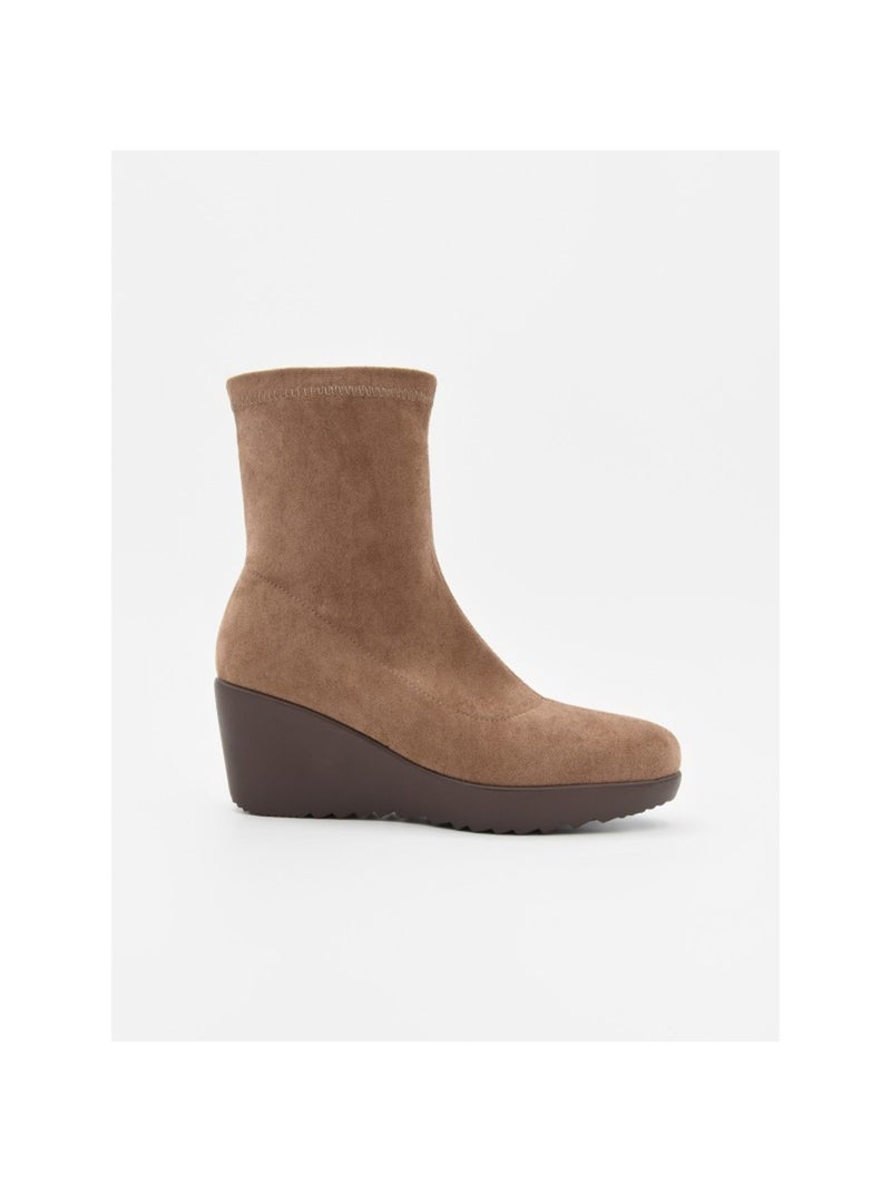 Botte à Pointe Matériau Synthétique Purapiel Beige - Kiabi