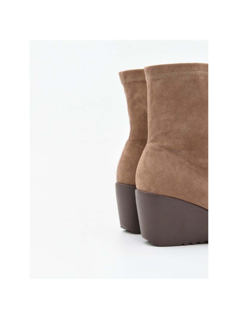 Botte à Pointe Matériau Synthétique Purapiel Beige - Kiabi