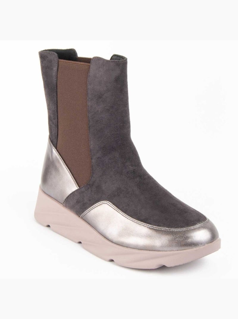 Botte à Pointe Matière Synthétique Et Textile Montevita Gris - Kiabi