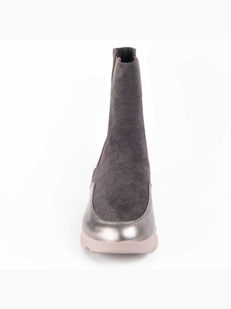 Botte à Pointe Matière Synthétique Et Textile Montevita Gris - Kiabi