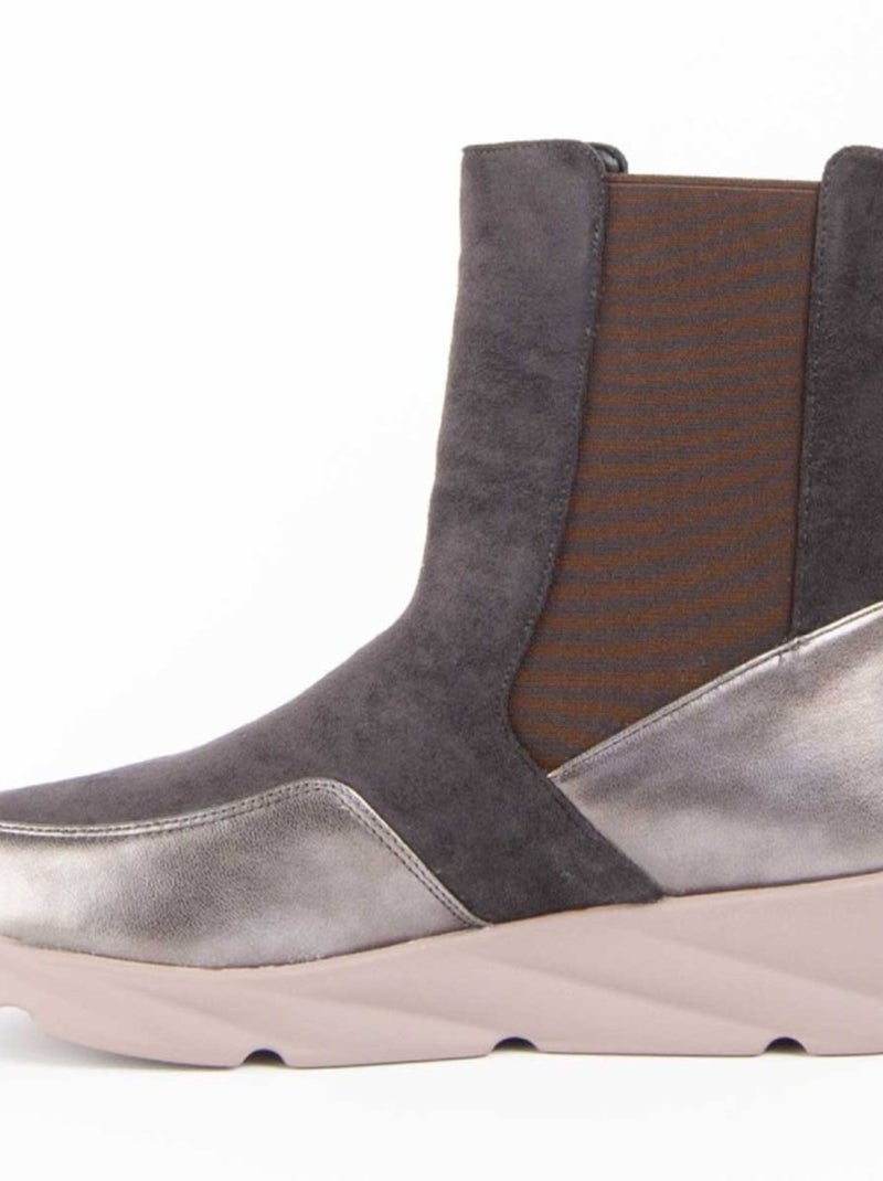 Botte à Pointe Matière Synthétique Et Textile Montevita Gris - Kiabi