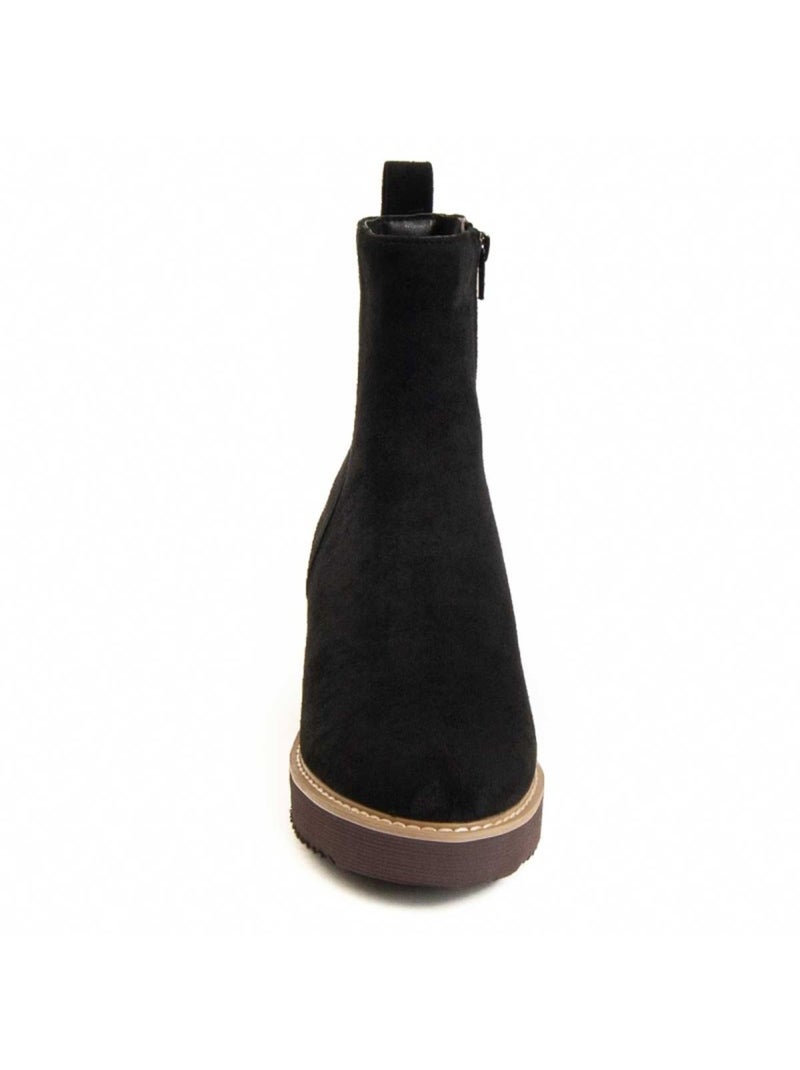 Botte à Pointe Matière Synthétique Et Textile Montevita Noir - Kiabi