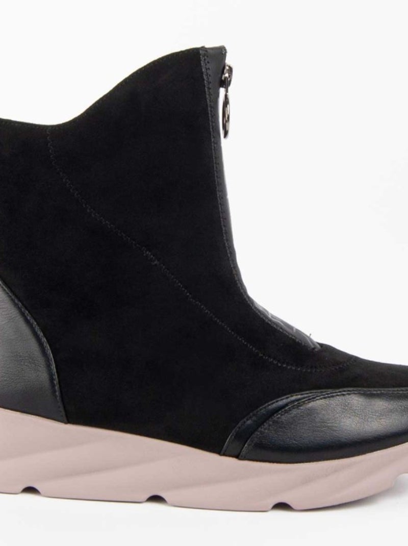 Botte à Pointe Matière Synthétique Et Textile Montevita Noir - Kiabi