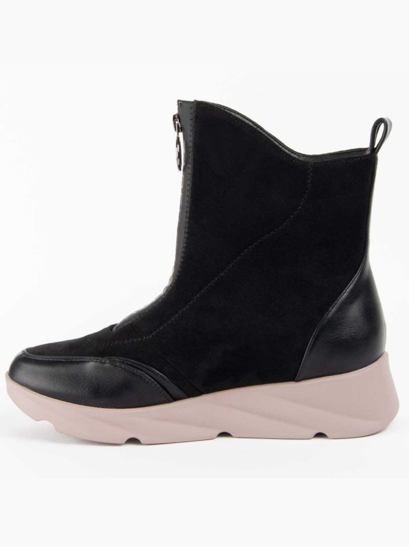 Botte à Pointe Matière Synthétique Et Textile Montevita Noir - Kiabi