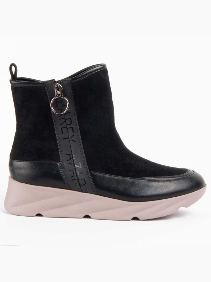 Botte à Pointe Matière Synthétique Et Textile Montevita Noir - Kiabi