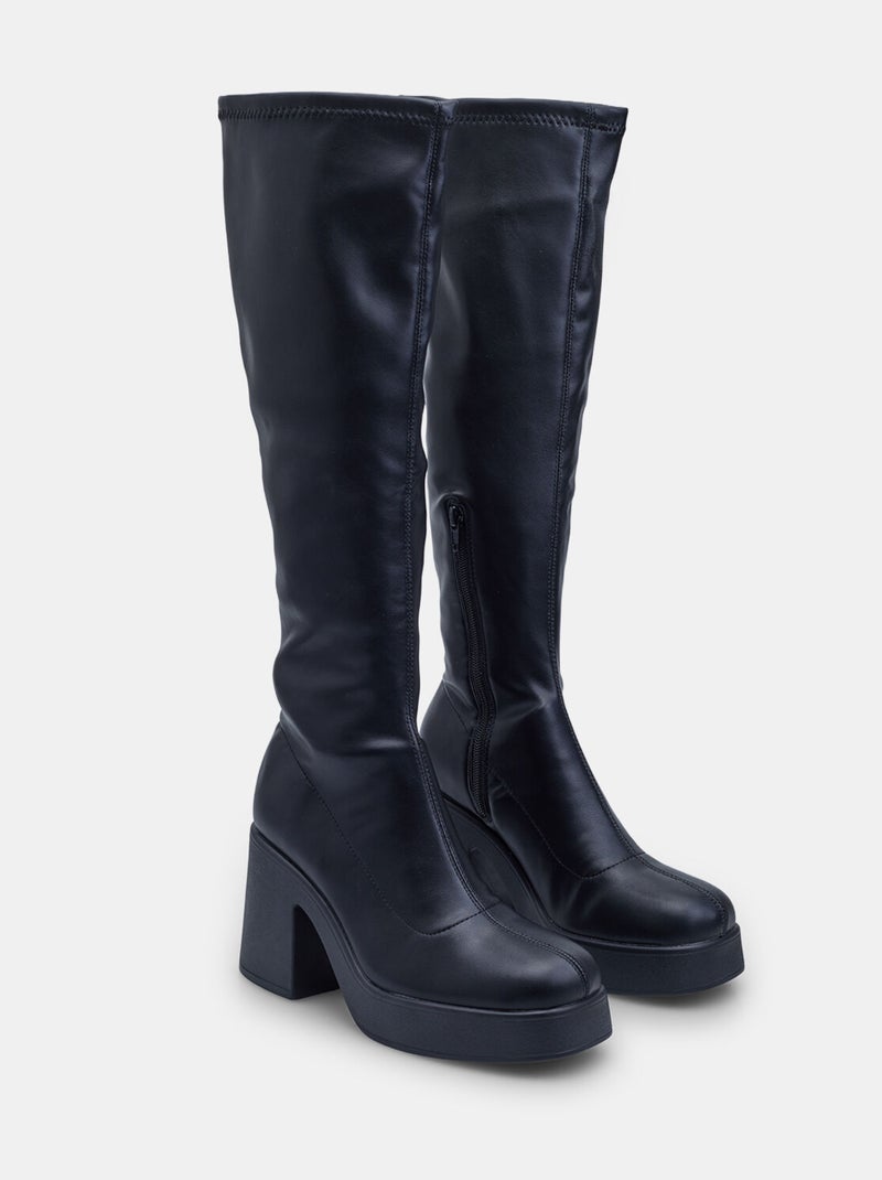Botte  à talon bloc bata Noir - Kiabi