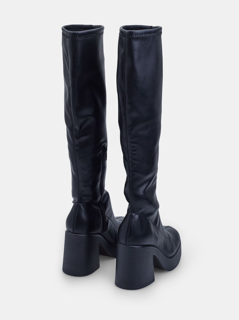 Botte  à talon bloc bata Noir - Kiabi