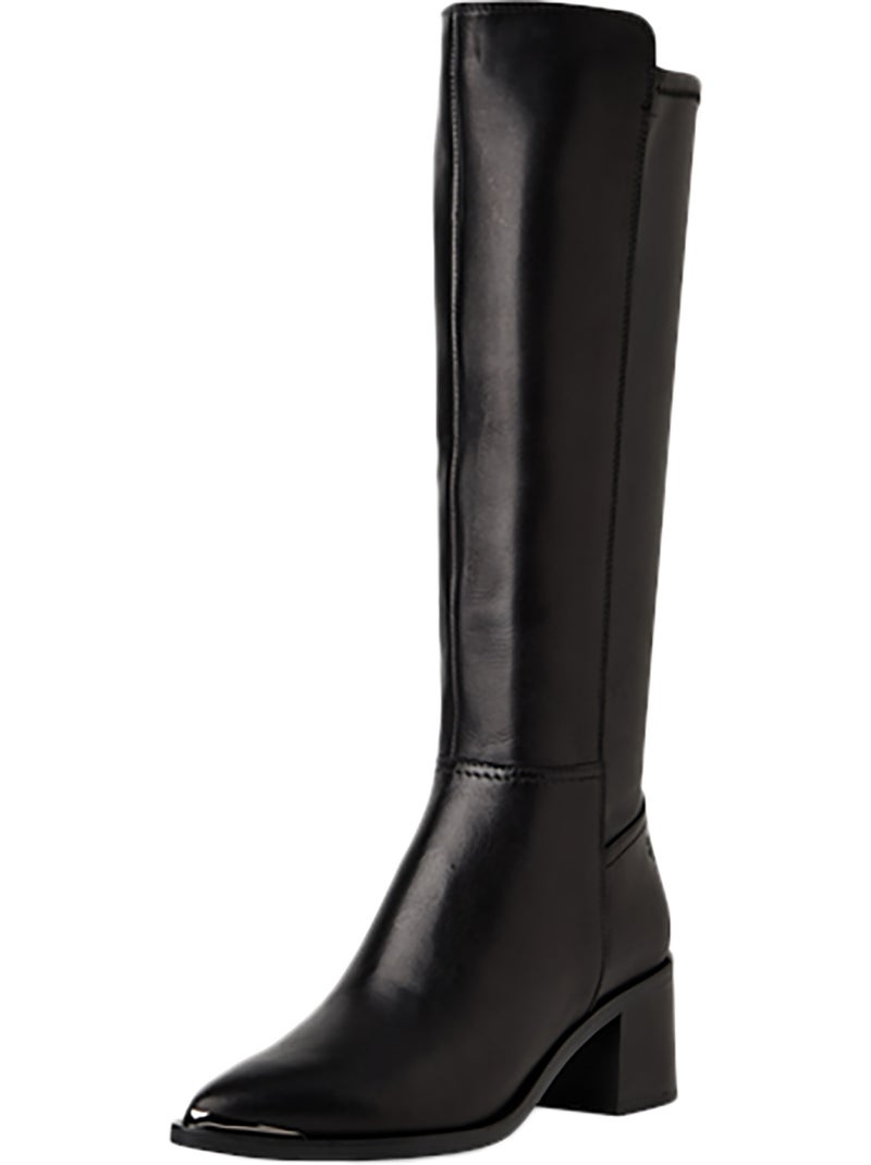 Botte A Talon Cuir Tamaris Noir - Kiabi