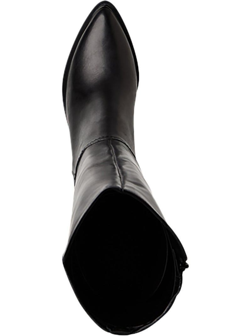 Botte A Talon Cuir Tamaris Noir - Kiabi