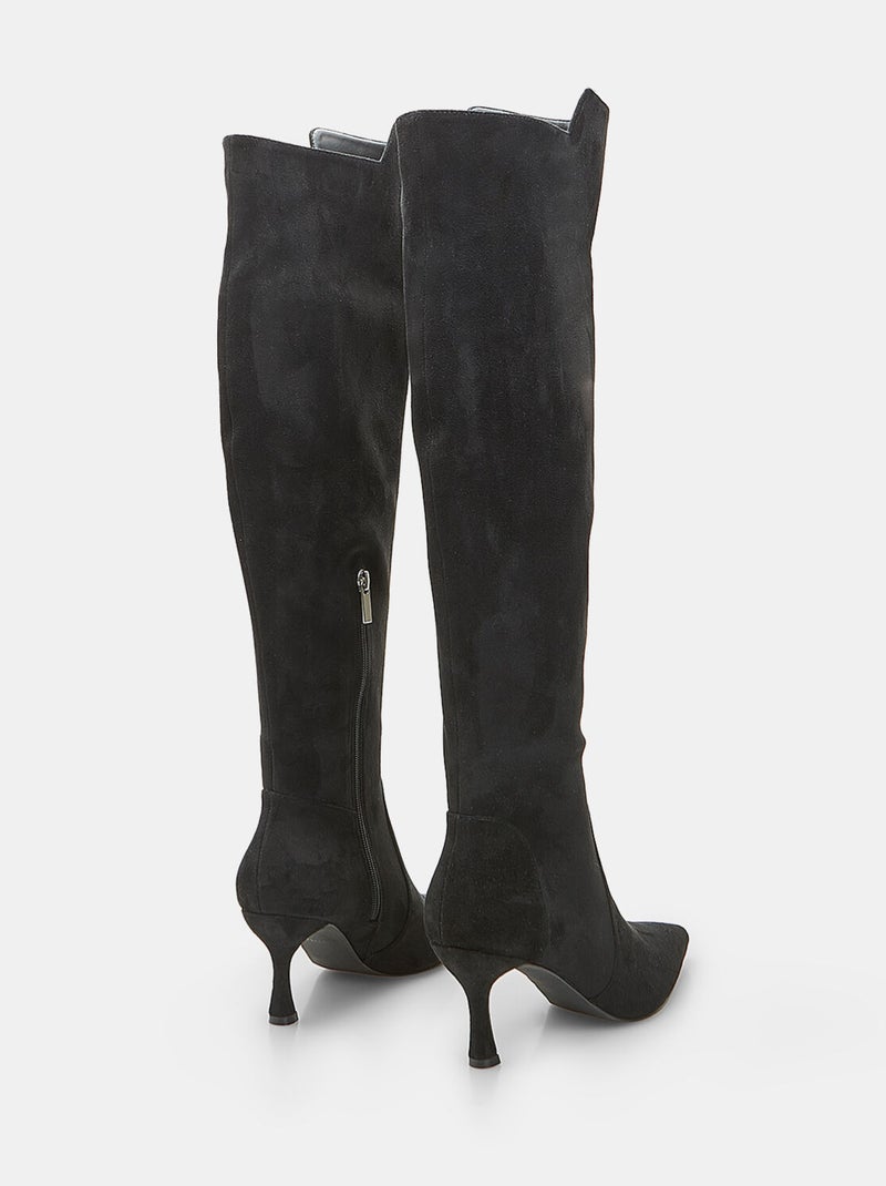Botte  à talon et bout pointu Bata Noir - Kiabi