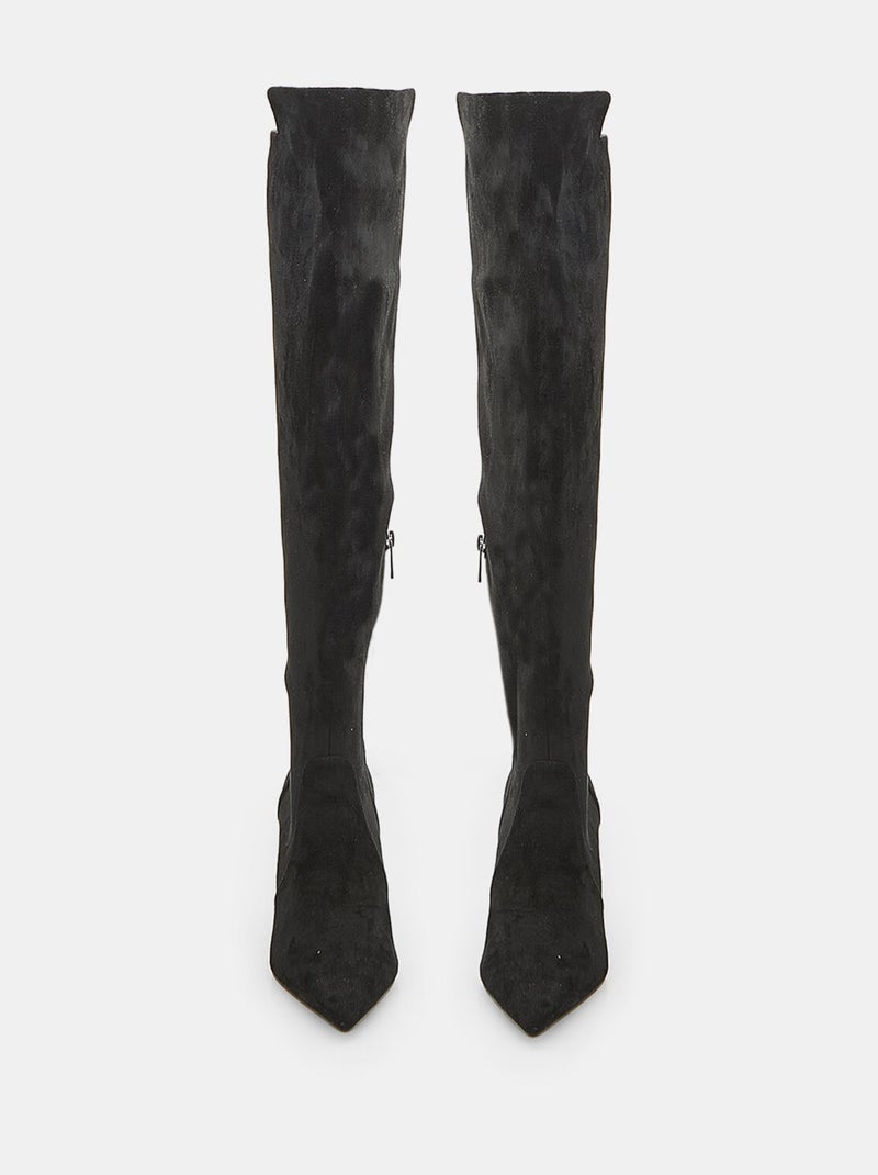 Botte  à talon et bout pointu Bata Noir - Kiabi