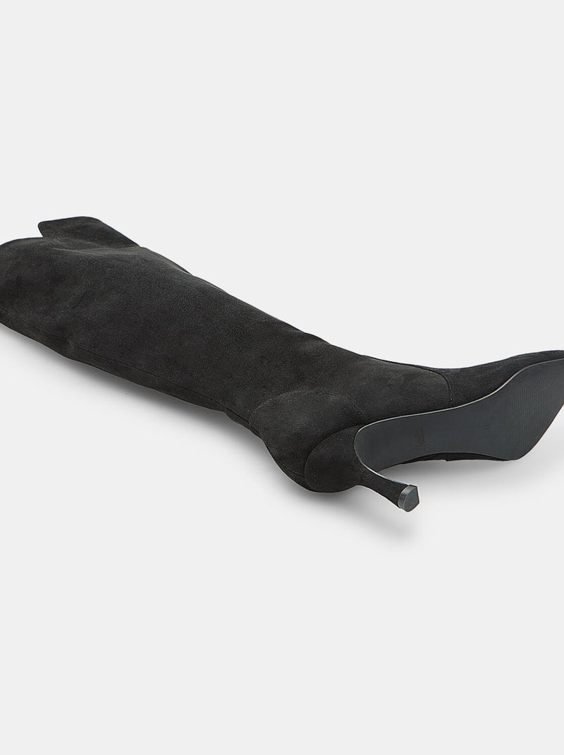 Botte  à talon et bout pointu Bata Noir - Kiabi