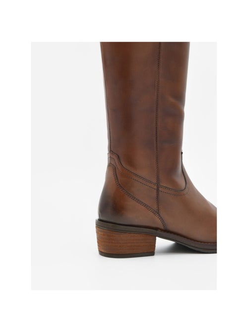 Botte à Talons Cuir Naturel Purapiel - Kiabi
