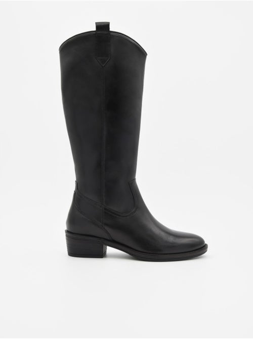 Botte à Talons Cuir Naturel Purapiel - Kiabi