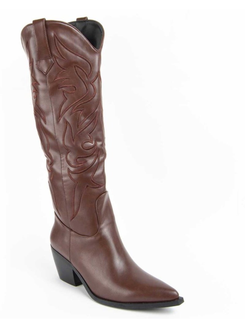 Botte à Talons Matériau Synthétique Montevita Marron - Kiabi