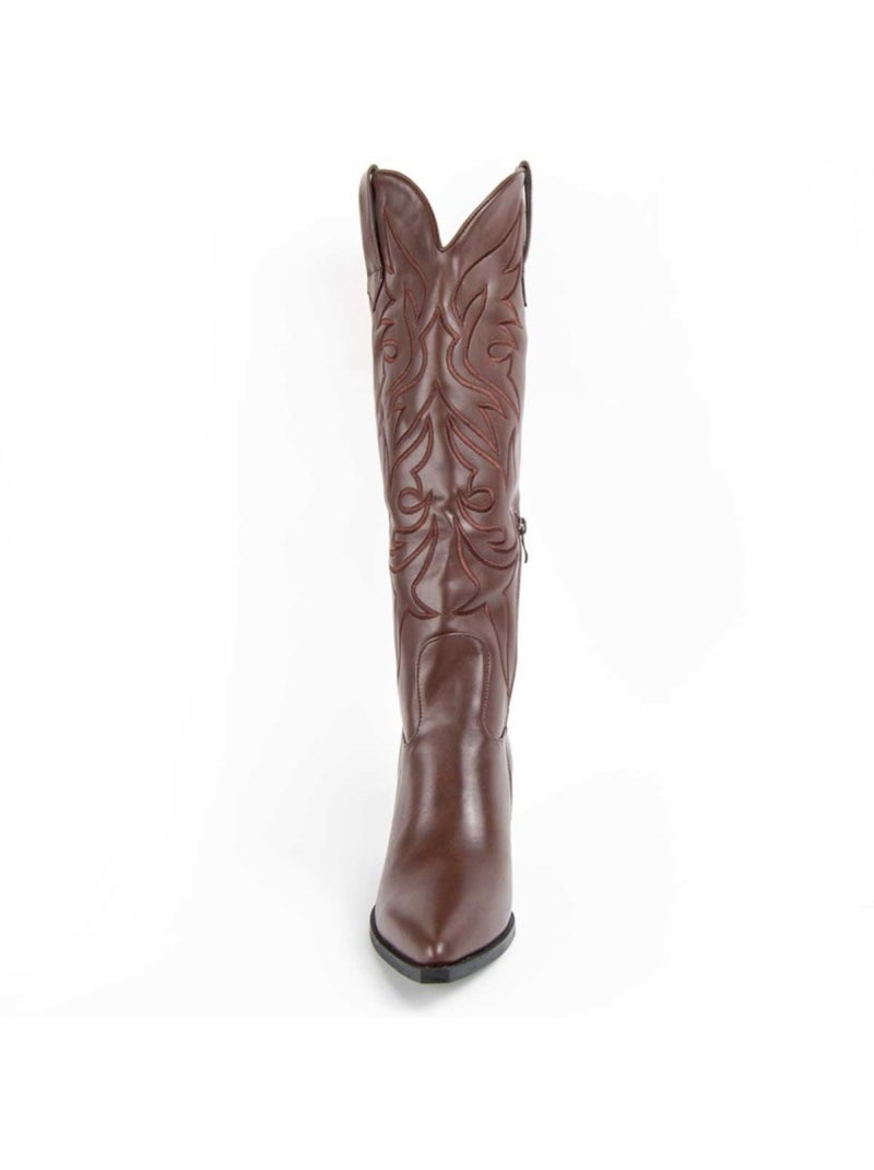 Botte à Talons Matériau Synthétique Montevita Marron - Kiabi