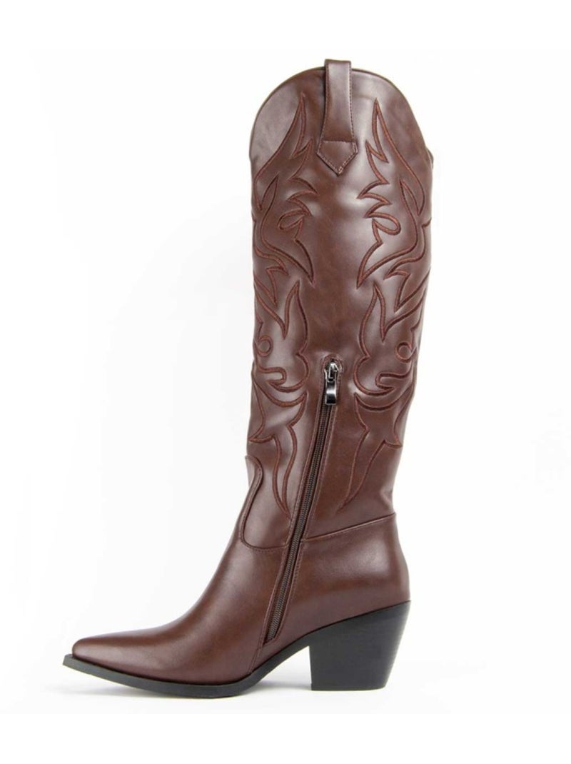Botte à Talons Matériau Synthétique Montevita Marron - Kiabi