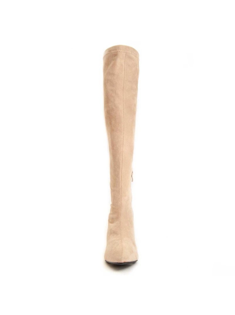 Botte à Talons Matériel Synthétique Montevita Beige - Kiabi