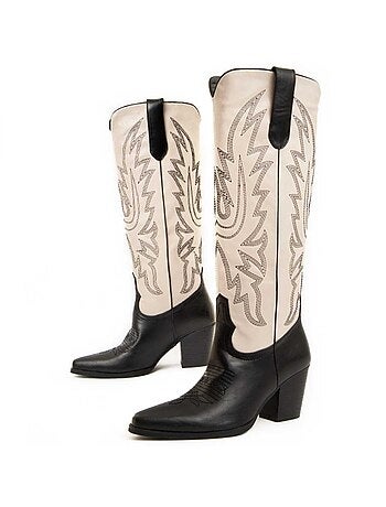 Botte à Talons Matière Synthétique Et Textile Montevita