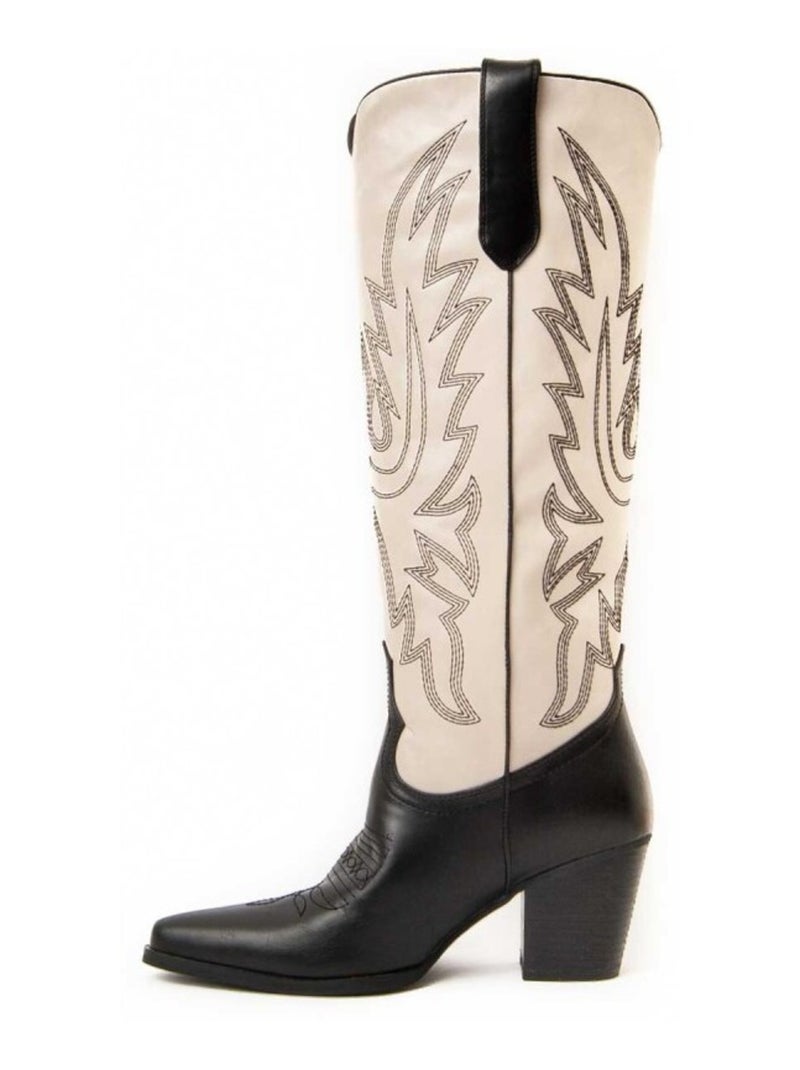 Botte à Talons Matière Synthétique Et Textile Montevita Blanc - Kiabi
