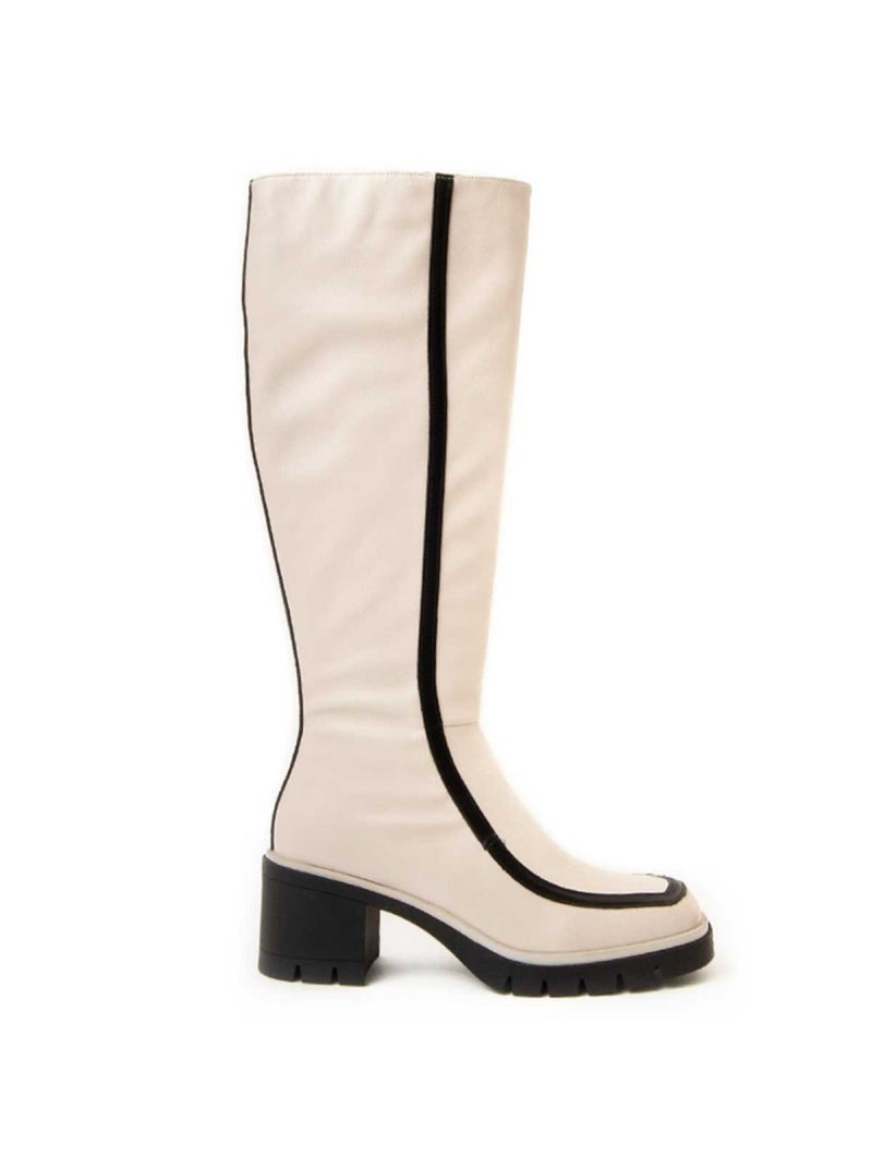 Botte à Talons Matière Synthétique Et Textile Montevita Blanc - Kiabi
