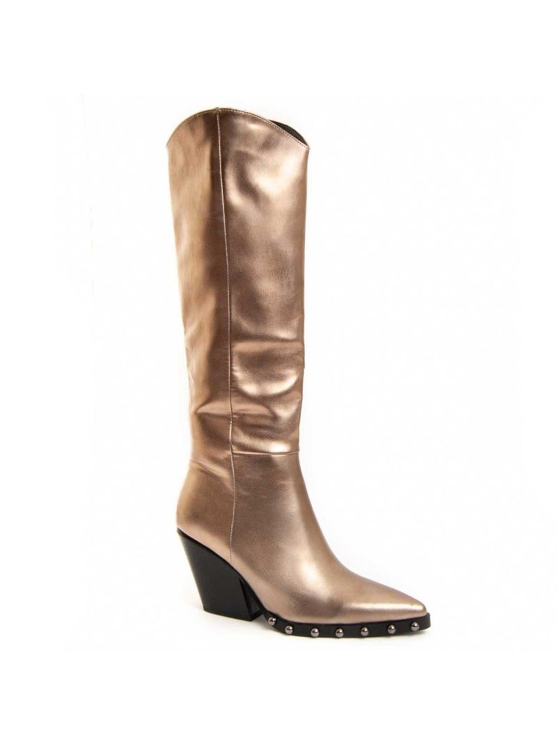 Botte à Talons Matière Synthétique Et Textile Montevita Doré/or - Kiabi