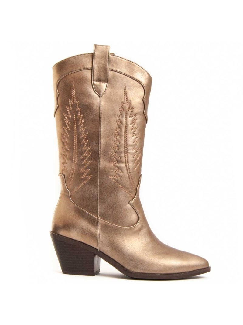 Botte à Talons Matière Synthétique Et Textile Montevita Doré/or - Kiabi