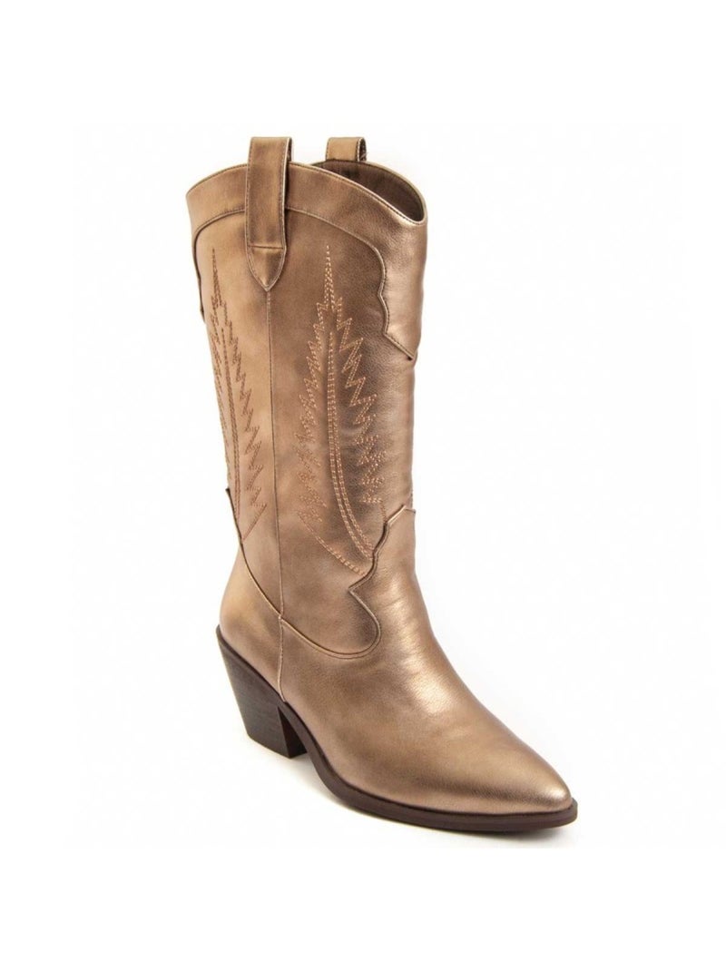Botte à Talons Matière Synthétique Et Textile Montevita Doré/or - Kiabi