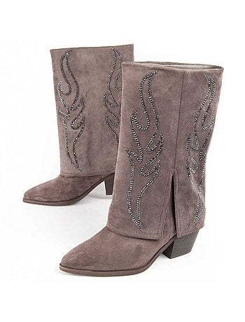 Botte à Talons Matière Synthétique Et Textile Montevita