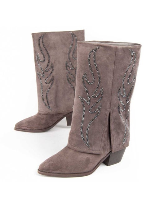 Botte à Talons Matière Synthétique Et Textile Montevita - Kiabi