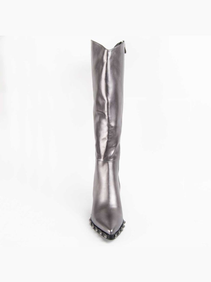 Botte à Talons Matière Synthétique Et Textile Montevita Gris - Kiabi