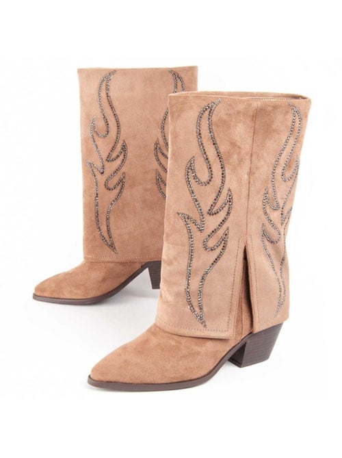 Botte à Talons Matière Synthétique Et Textile Montevita - Kiabi