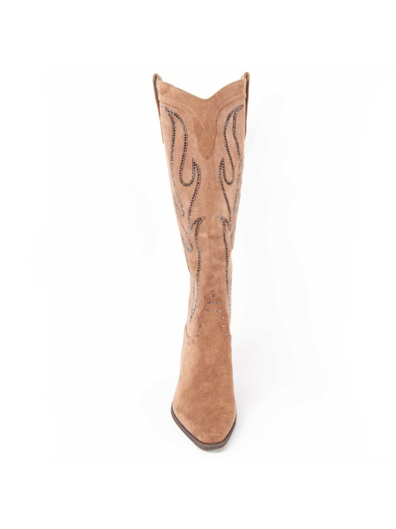 Botte à Talons Matière Synthétique Et Textile Montevita Marron - Kiabi