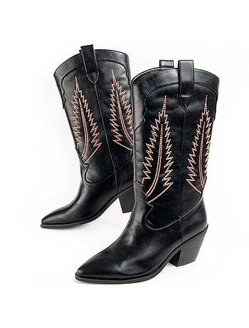 Botte à Talons Matière Synthétique Et Textile Montevita