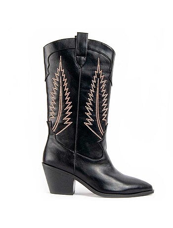 Botte à Talons Matière Synthétique Et Textile Montevita