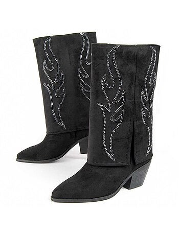 Botte à Talons Matière Synthétique Et Textile Montevita