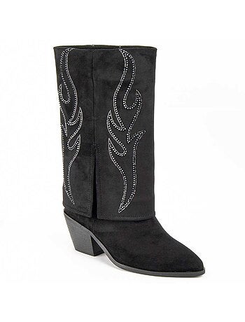 Botte à Talons Matière Synthétique Et Textile Montevita
