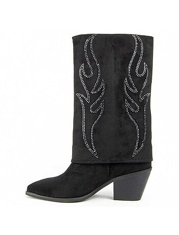 Botte à Talons Matière Synthétique Et Textile Montevita