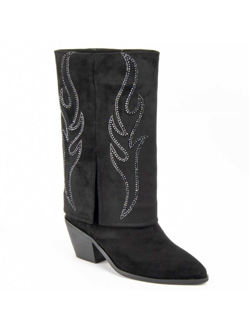 Botte à Talons Matière Synthétique Et Textile Montevita Noir - Kiabi