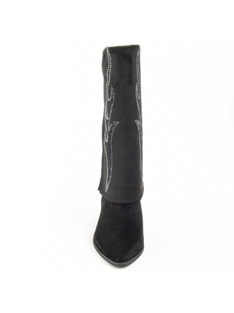 Botte à Talons Matière Synthétique Et Textile Montevita Noir - Kiabi