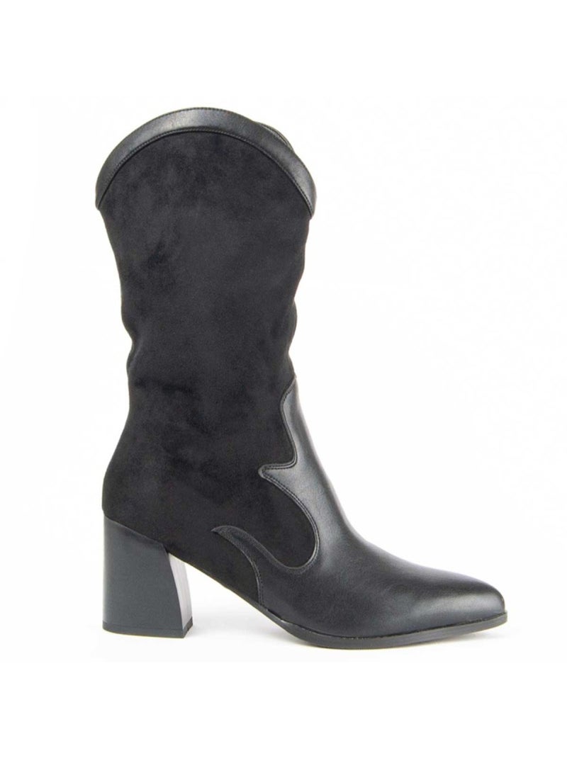 Botte à Talons Matière Synthétique Et Textile Montevita Noir - Kiabi