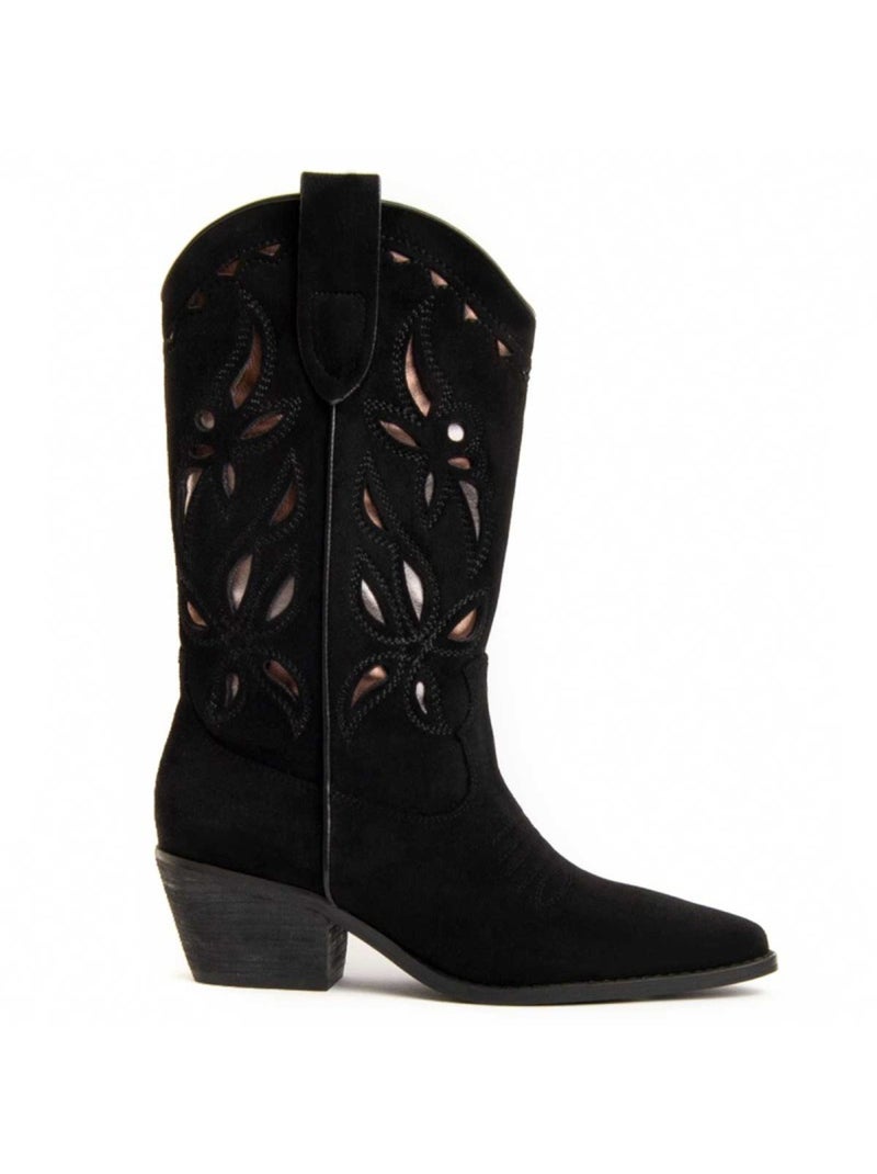 Botte à Talons Matière Synthétique Et Textile Montevita Noir - Kiabi