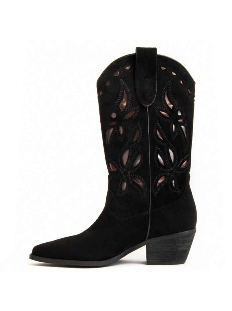 Botte à Talons Matière Synthétique Et Textile Montevita Noir - Kiabi