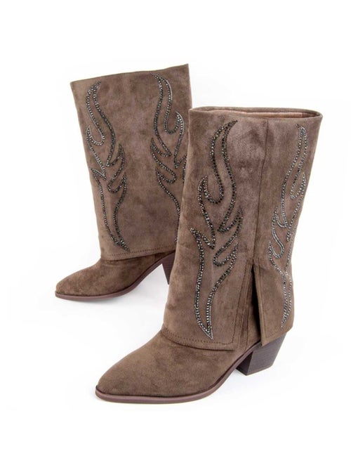 Botte à Talons Matière Synthétique Et Textile Montevita - Kiabi